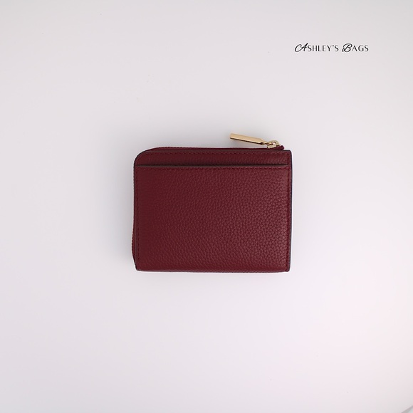 Tory Burch Carter Zip Coin Case Wallet In Imperial Garnet - Picture 2 of 3